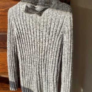 Sonoma Cowl Neck Grey and White Sweater
